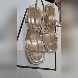 Steve Madden Metallic Gold Strappy Heeled Sandals